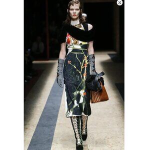 Prada F/W16 Botanical Print Runway Dress